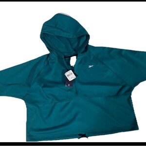 Reebok Teal 1/4 zip Hooded Pullover women’s xl New with Tags